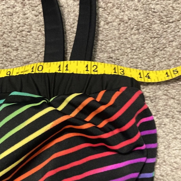 Vintage Ceeb gold label blouson one piece swimsuit rainbow stripe - Picture 4 of 16